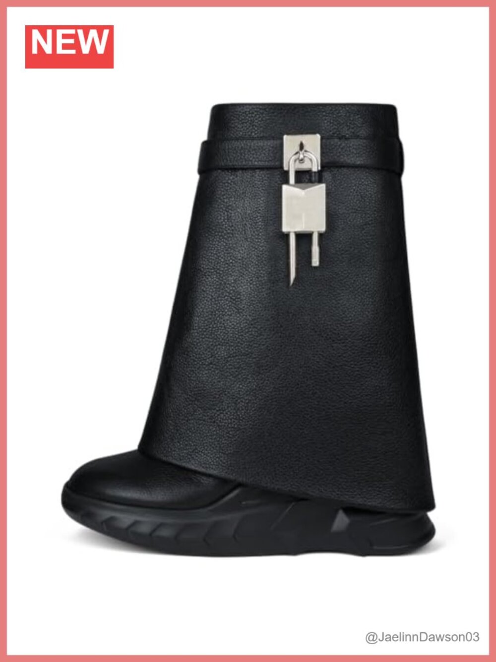 Women's Mid Calf Faux Leather Fold Over Biker Boots Platform Wedge Heel Round